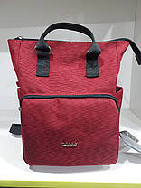 Красивий рюкзак жіночий тканинний маленький міський для дрібниць червоний Dolly 306, фото 3