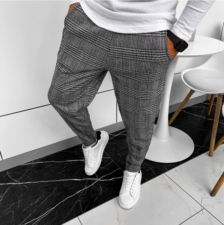 Чоловічі білі з сірими штани ASOS