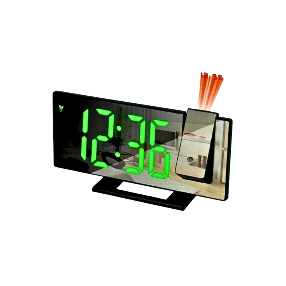 Електронний настільний годинник LED дзеркальний дисплей з проекцією та будильником