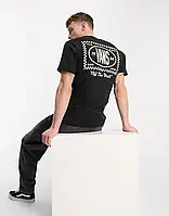 Футболка vans team player checkerboard back print t-shirt in black