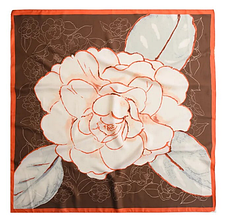 Шовкова хустка Крістел троянда  90*90 см коричневий, фото 2