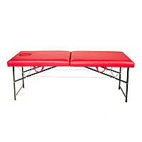 Кушетка для массажа переносная мягкая автомат 180х60 см, Массажный стол раскладной, красный