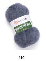 Нитки пряжа для в'язання мохерова MOHAIR TRENDY YARNART Мохер Тренді ЯрнАрт № 114