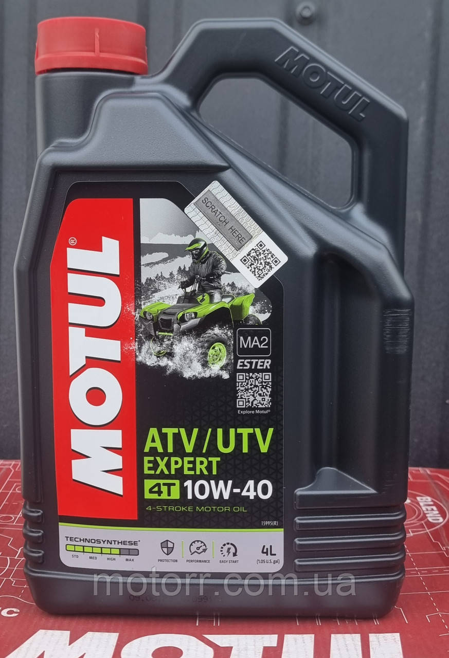 Масло для 4-х тактних двигунів Technosynthese Motul ATV-UTV EXPERT 10W40 4T (4L)