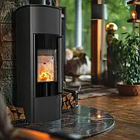 Сталева піч-камін Kratki KOZA AB ENYO R W висока (5.5 кВт)