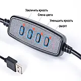 Кільцева Led Лампа Ring Light 16 см на Круглому Штативі з 2 Тримачами (зелена коробка), Набір для Блогера, фото 7