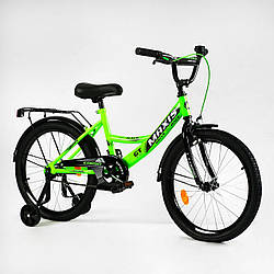 Велосипед дитячий 20" дюймів на 6-9 років Салатовий Corso Maxis, сталева рама, ручне гальмо, дод колеса