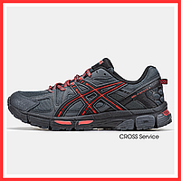 Кроссовки мужские и женские Asics Gel Kahana 8 Black Red / Асикс гель кахана 8 черные красные