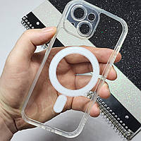 Прозрачный чехол с усилеными углами кольцом Magsafe на Apple iPhone 15 (6.1") / прозрачный чехол на айфон 15