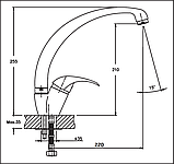 Змішувач для кухні високий ЛАТУННИЙ Haiba PREMIERE 011 (HB0353) Хайба, фото 3