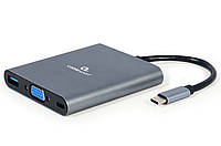 Док станция USB-C 6-в-1 (Hub3.1/HDMI/VGA/PD/картридер/стерео аудио) Cablexpert A-CM-COMBO6-01 - Vida-Shop
