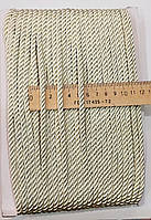 Шнур декоративний текстильний кручений 5-6 мм. Зелений яскравий