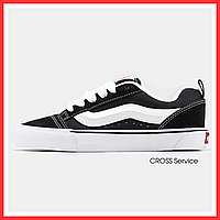 Кроссовки женские и мужские Vans Knu Skool Black White / кеды Ванс черные белые