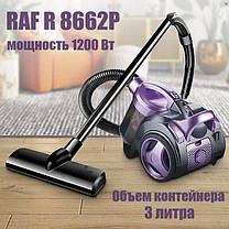Пилосос вакуумний контейнерний ручний 1200 Вт RAF R 8662P, Портативний побутовий пилосос фіолетовий, фото 3