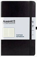 Блокнот Partner Lux 12.5x19.5см 96 листов в клетку черный Axent