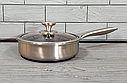 Сковорода глибока з неіржавкої сталі 22 см Benson BN-585 / Сковорода — Сотейник/Скородка професійна, фото 10