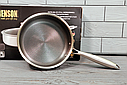 Сковорода глибока з неіржавкої сталі 22 см Benson BN-585 / Сковорода — Сотейник/Скородка професійна, фото 7