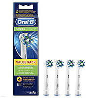 Сменные зубные насадки ORAL-B EB50 Cross Action White 4 шт, Сменные насадки ORAL-B на зубную электрощетку