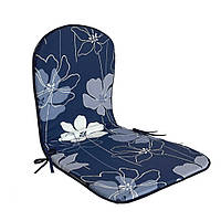Матрас подушка на садовые кресла, стулья синий в цветы