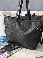 Сумка женская Louis Vuitton черный+ черные ручки шопер Луи Виттон
