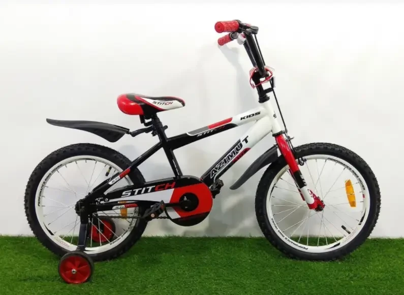 Детский двухколесный велосипед AZIMUT STITCH 12 дюймов, велосипеды для малышей со страховочными колёсиками - фото 2 - id-p2112410878