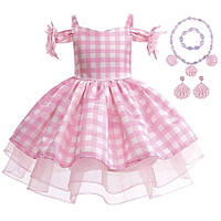 Сукня для дівчинки Барбі 4 в 1 намисто сережки браслет 150 Рожевий