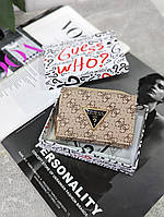 Кошелек Guess женский мини конверт Кошелек Гесс бежевый большой лого