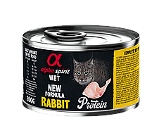 Повнораціонний вологий корм Alpha Spirit Rabbit Protein з кроликом для дорослих котів 200 г (as311285)