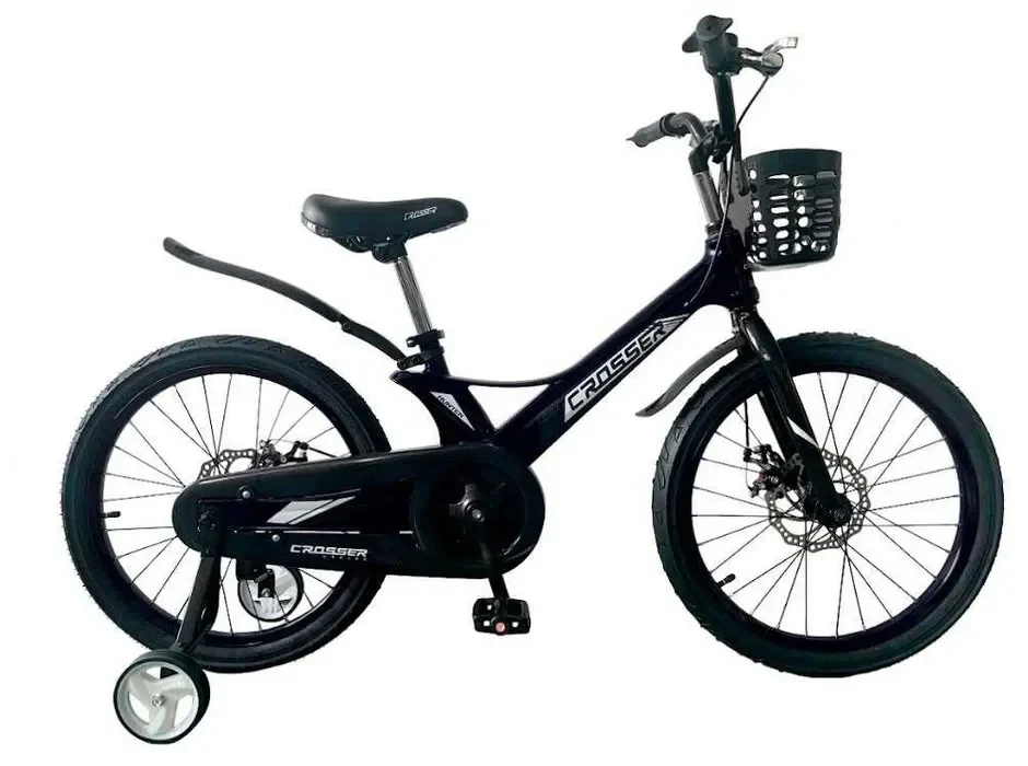 Детский велосипед для детей двухколёсный 20" с магниевой рамой, страховочными колесами и корзиной - фото 3 - id-p2112406945