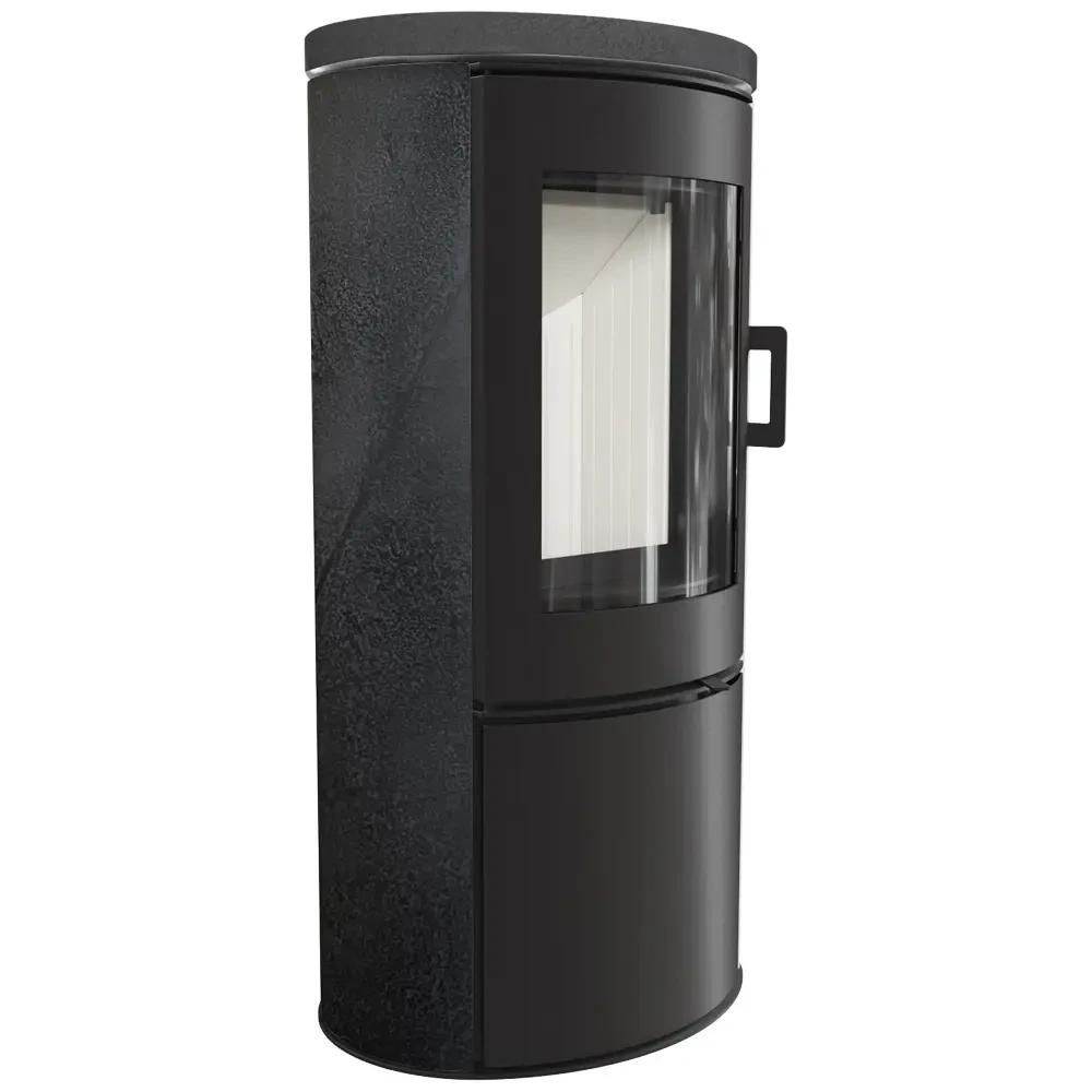 Сталева піч-камін Kratki KOZA AB S DR ECO NERO БЕТОН ЧОРНИЙ (8 кВт) - фото 1 - id-p2112438016