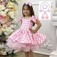 Платье для девочки Барби  4 в 1 ожерелье сережки браслет 130 Розовый