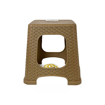 Табурет пластиковий RATTAN, низький SNMZ, мигдальний