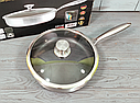 Сковорода глибока з неіржавкої сталі 28 см Benson BN-588 / Сковорода — Сотейник/Скородка професійна, фото 4