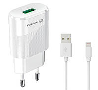 Сетевое зарядное устройство Grand-X (1xUSB 2.1А) White (CH-17WL) с защитой от перегрузки + ка LP, код: 6708869