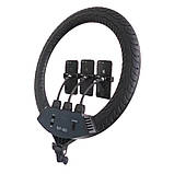 Кільцева світлодіодна лампа 55 см SLP-G63 з пультом сумкою та 3 тримачами LED лампа для фото та відеозйомки, фото 3