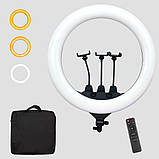 Кільцева світлодіодна лампа 55 см SLP-G63 з пультом сумкою та 3 тримачами LED лампа для фото та відеозйомки, фото 10