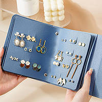 Футлярка книжка Casegrace SP-01260 для прикрас і ювелірних виробів 16*14*4,5 см Blue