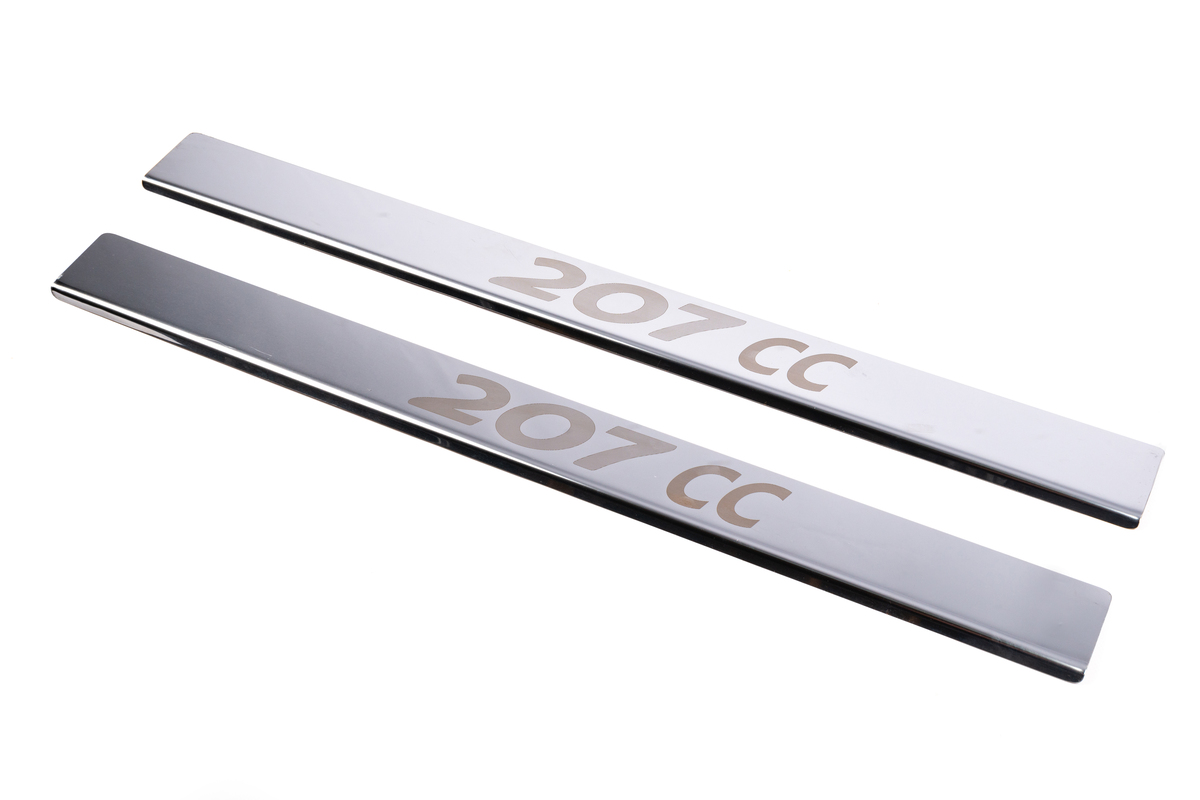 Накладки на пороги Carmos для Peugeot 207 Хром пороги Пежо 207 2 шт.