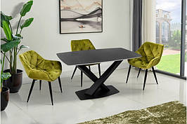 Стіл обідній нерозкладний з керамічною стільницею Бінго Мікс меблі, колір чорний
