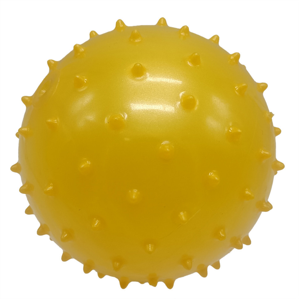 Мячик детский с шипами Bambi MB0110 резиновый 12 см, 38 грамм Желтый, Vse-detyam - фото 1 - id-p2112430463