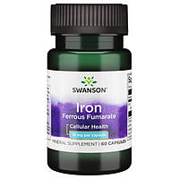 Железо фумарат, Iron Ferrous Fumarate, Swanson, 18 мг, 60 капсул