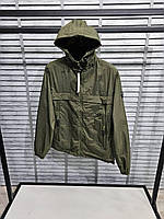 Мужская куртка-ветровка (хаки) легкая ветрозащитная весенняя курточка на молнии с капюшоном Мо41-CP