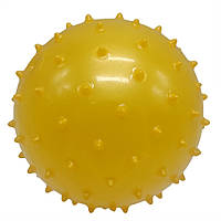 Детский Мячик с шипами Bambi MB0109 резиновый 10 см, 28 грамм Желтый, World-of-Toys