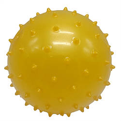 Дитячий М'ячик із шипами Bambi MB0109 гумовий 10 см, 28 грам Жовтий, World-of-Toys