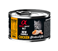 Влажный корм Alpha Spirit Chicken Sterilized с курицей для стерилизованных котов 200 г (as311179)