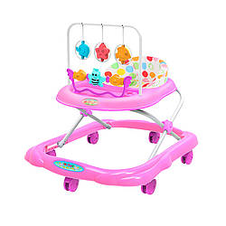 Ходунки дитячі Bambi BW2305 з брязкальцями 69x55x58 см Рожевий, World-of-Toys