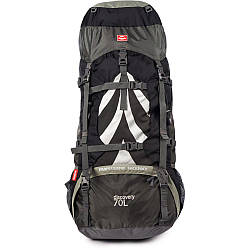 Рюкзак туристичний Naturehike NH70B070-B, 70 л + 5 л, чорно-сірий