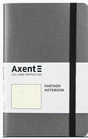 Записна книга  Partner Soft 12.5x19.5 cм  96 аркушів в крапку,  сіра  Axent