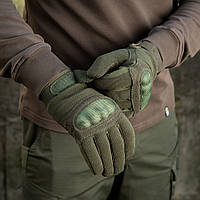 M-Tac мужские штурмовые защитные перчатки хаки стрелковые полнопалые перчатки Assault Tactical Mk.3 Olive