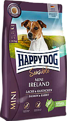 Корм для собак Хепі Дог Сенсібл Міні Ірландія Happy Dog Sensible Mini Ireland з лососем та кроликом 4 кг